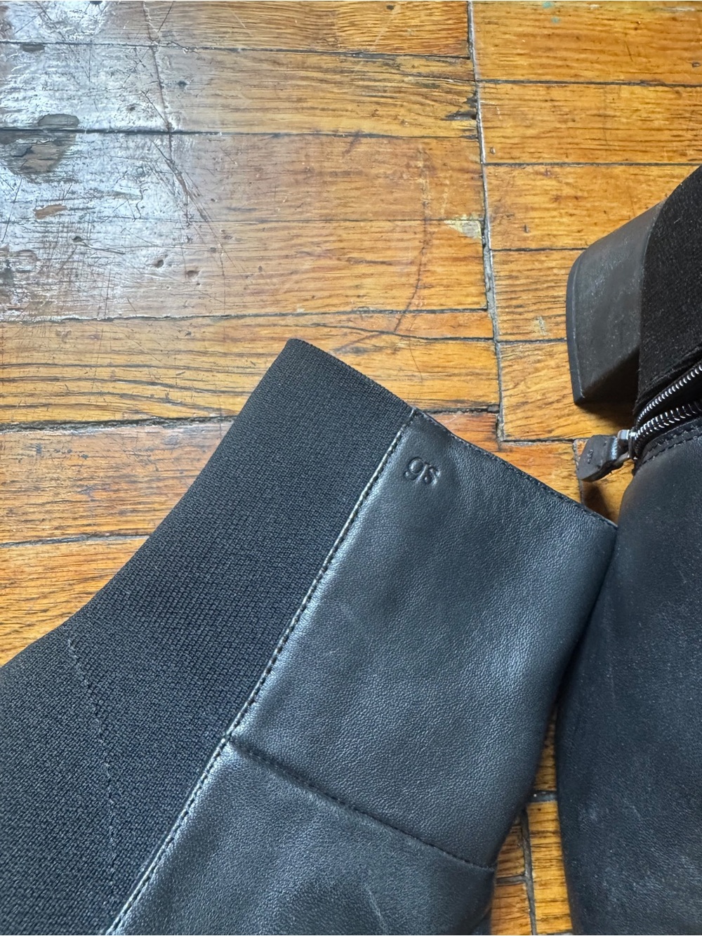 gentle souls Black Leather Ankle Boots with Block Heel - Picture 4 of 5